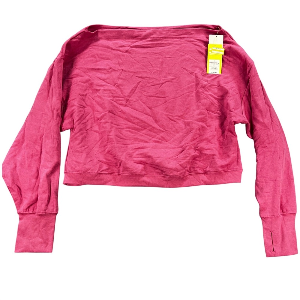 All in Motion Cropped Crew Neck Thumbhole Sweatshirt